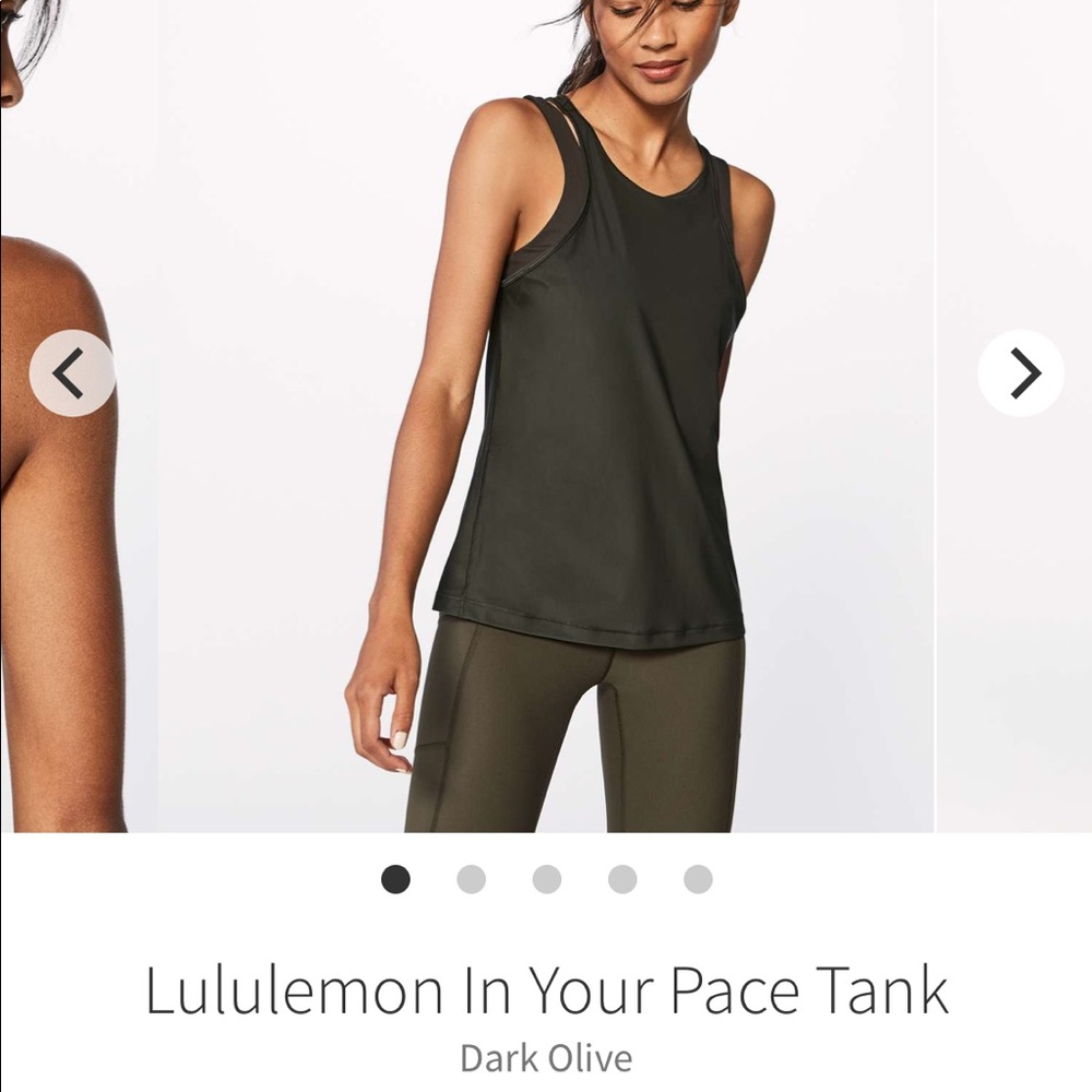 In Your Pace tank Lululemon size 12 dark olive